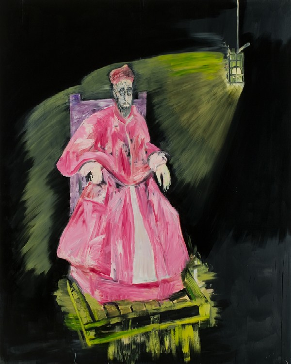 Louis Cane : Louis Cane- Cardinal sur palette - 2011 - huile sur toile - 230 x 190 cm. Photo Alberto Ricci © Adagp, Paris, 2012